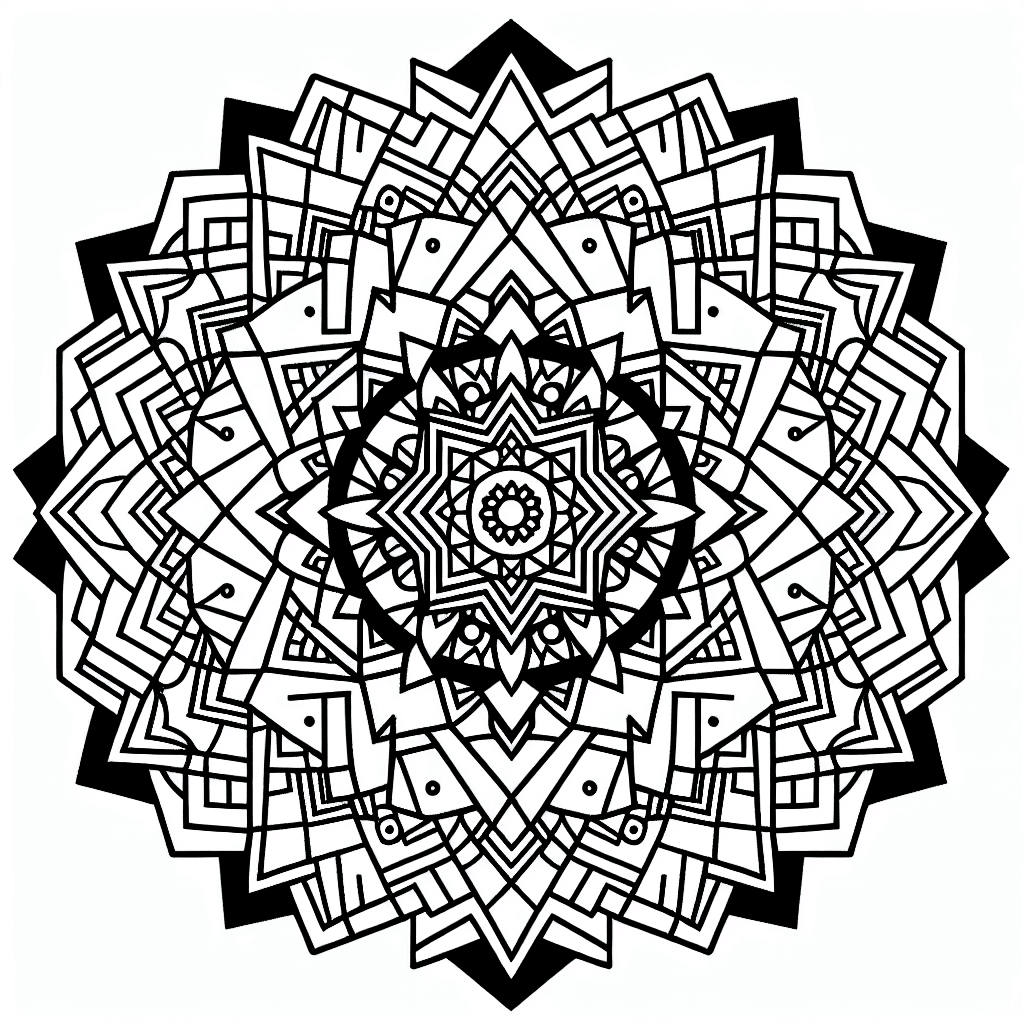 Additional geometric mandala coloring page 1