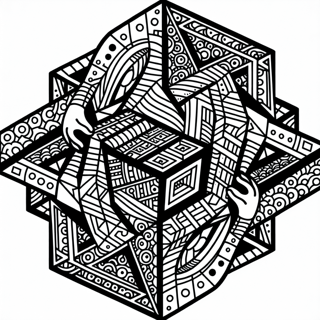 Additional geometric pattern coloring page 2