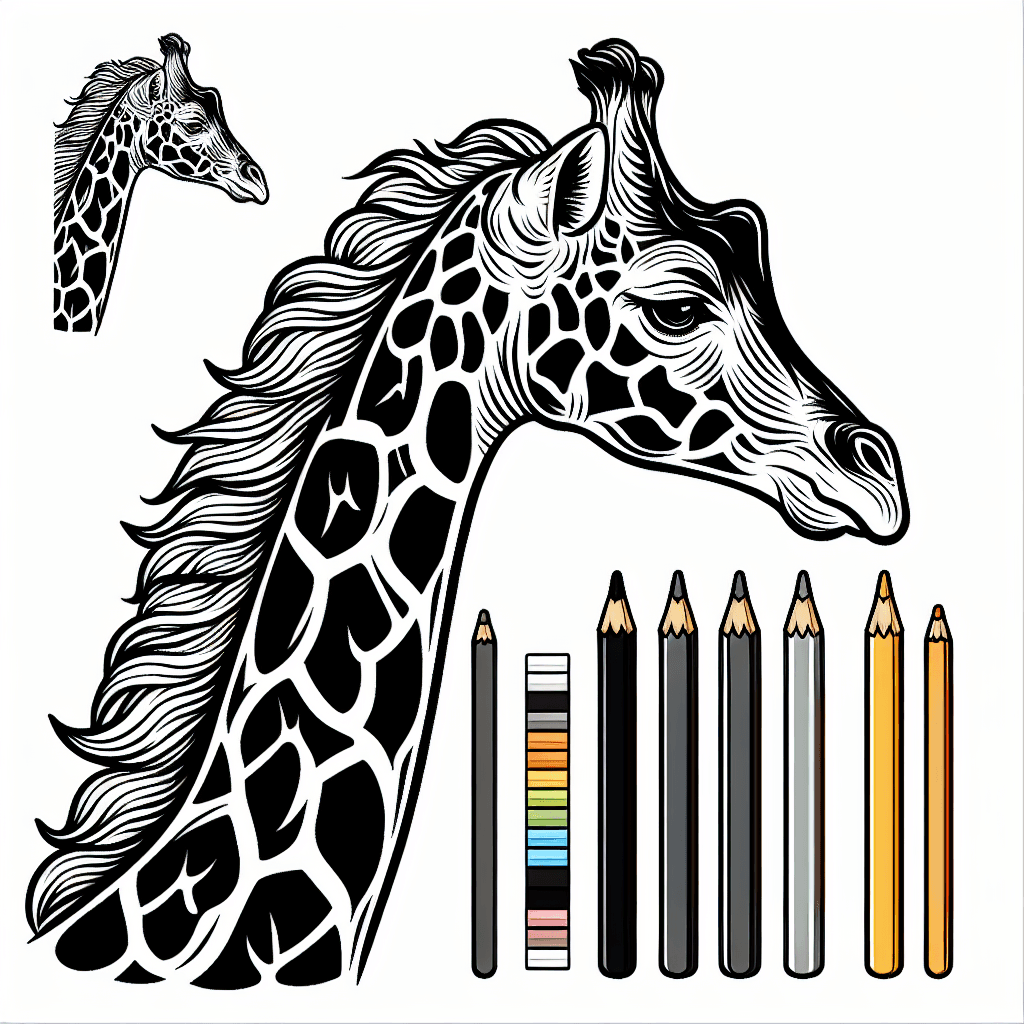 Additional giraffe coloring page 1