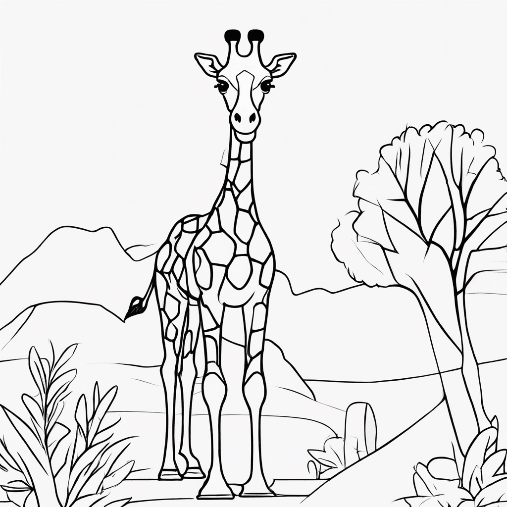 Additional giraffe coloring page 2