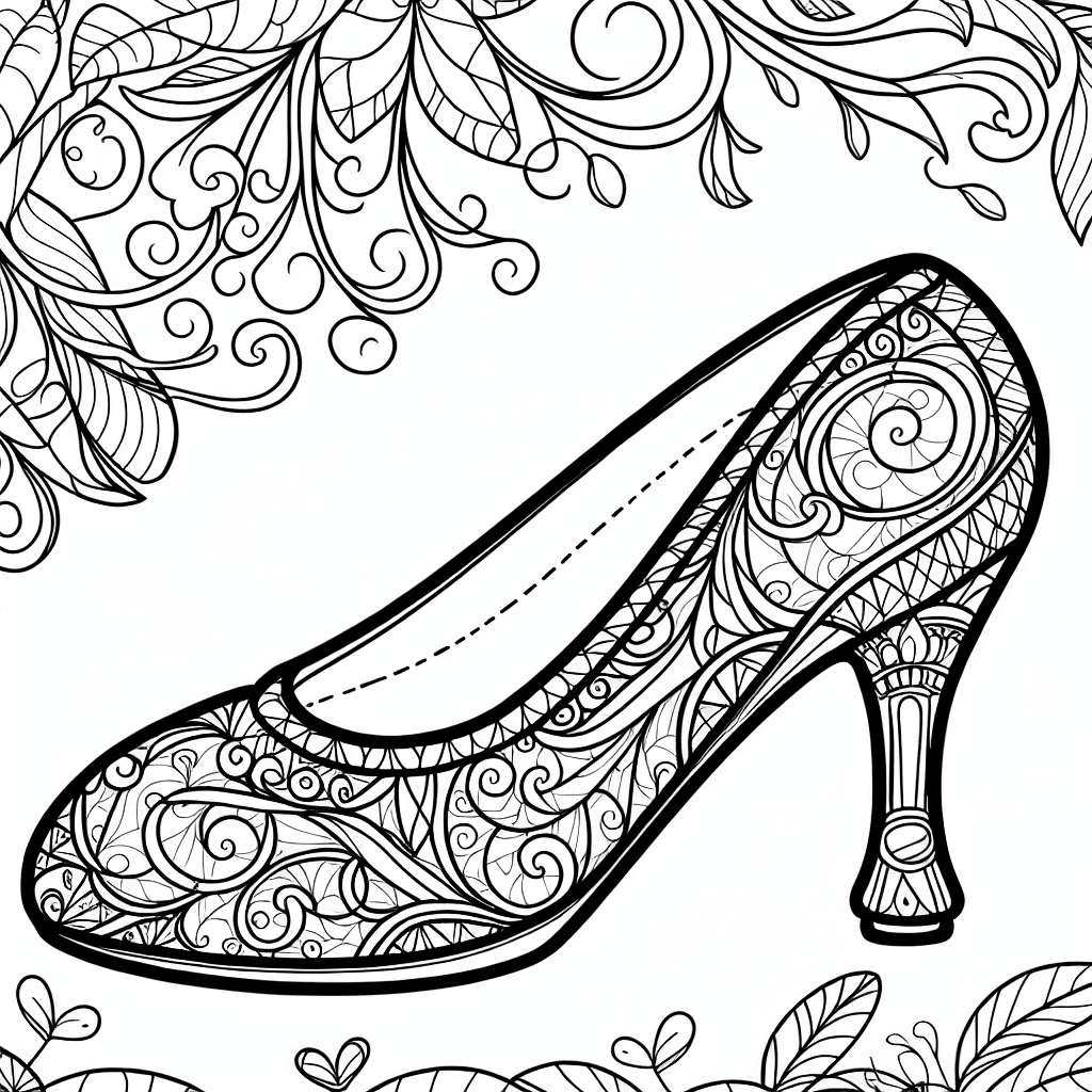 Additional glass slipper coloring page 1