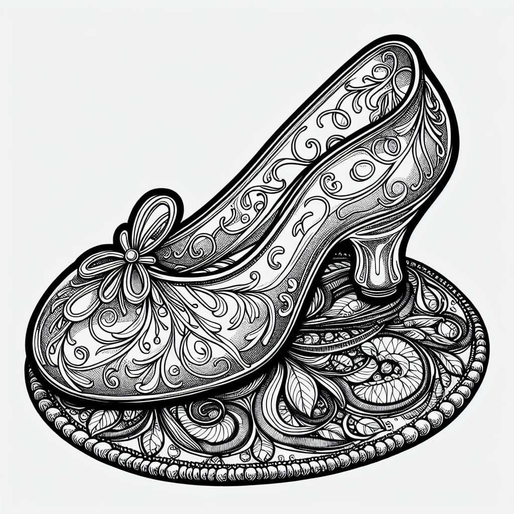 Additional glass slipper coloring page 2