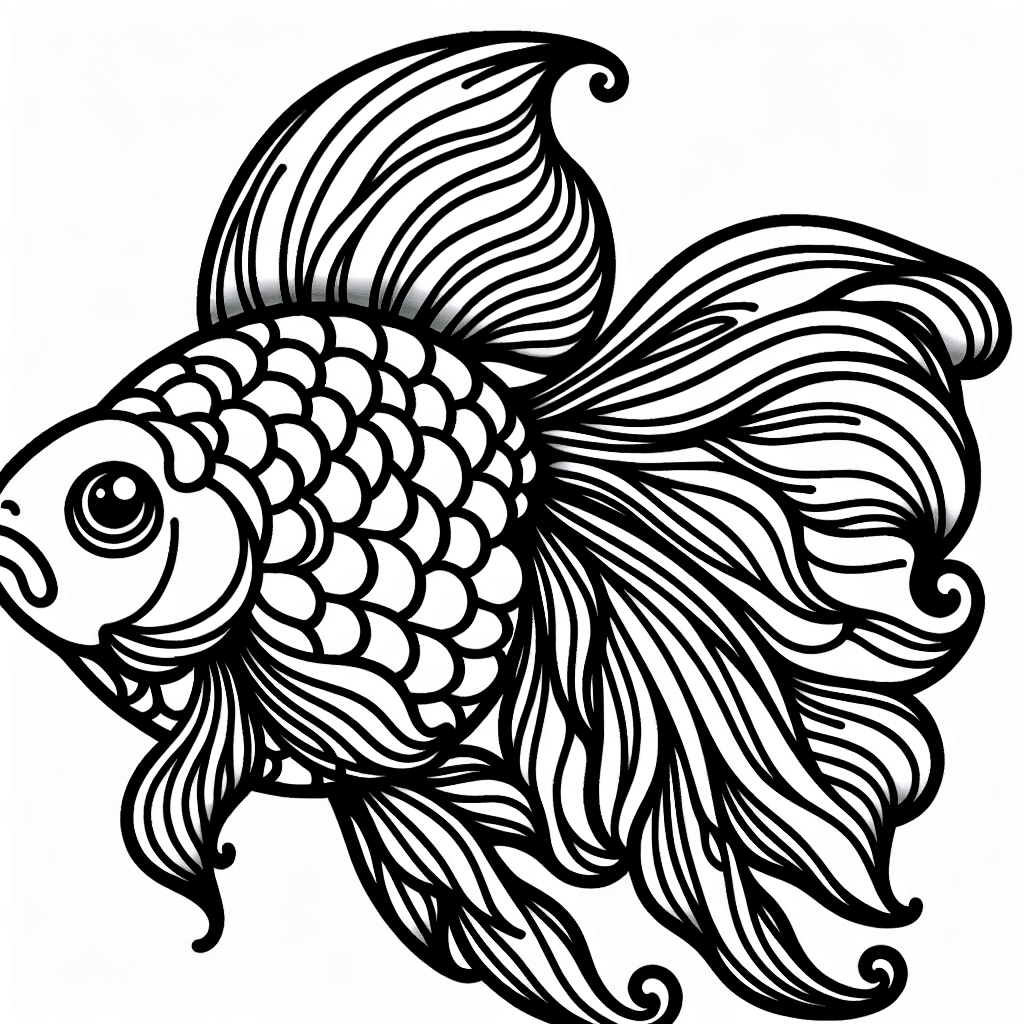 Additional goldfish coloring page 1