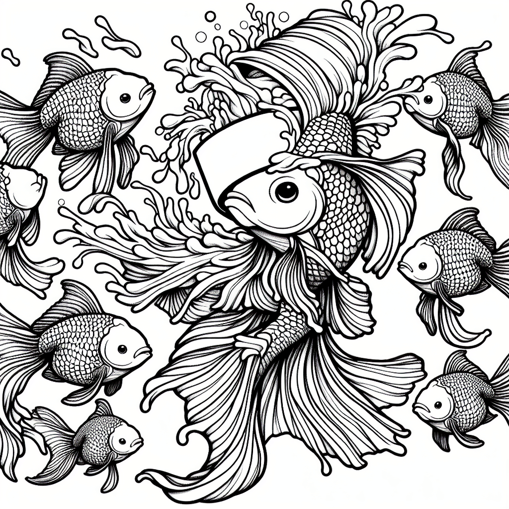 Additional goldfish coloring page 2