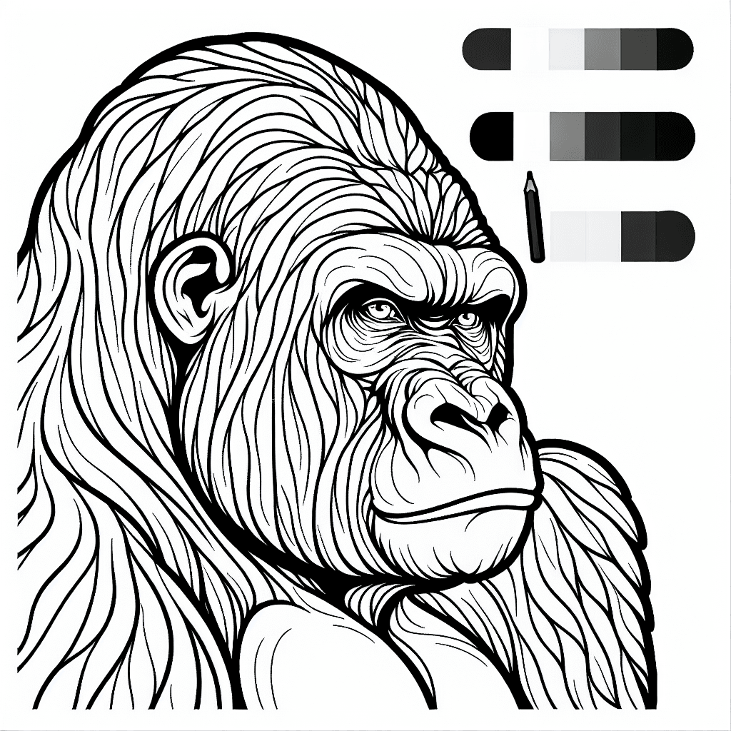 Additional gorilla coloring page 1