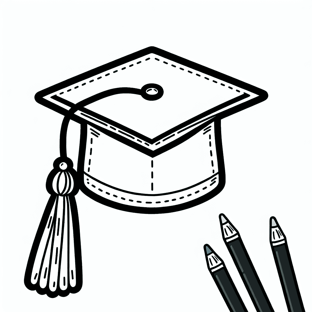 graduation cap coloring pages