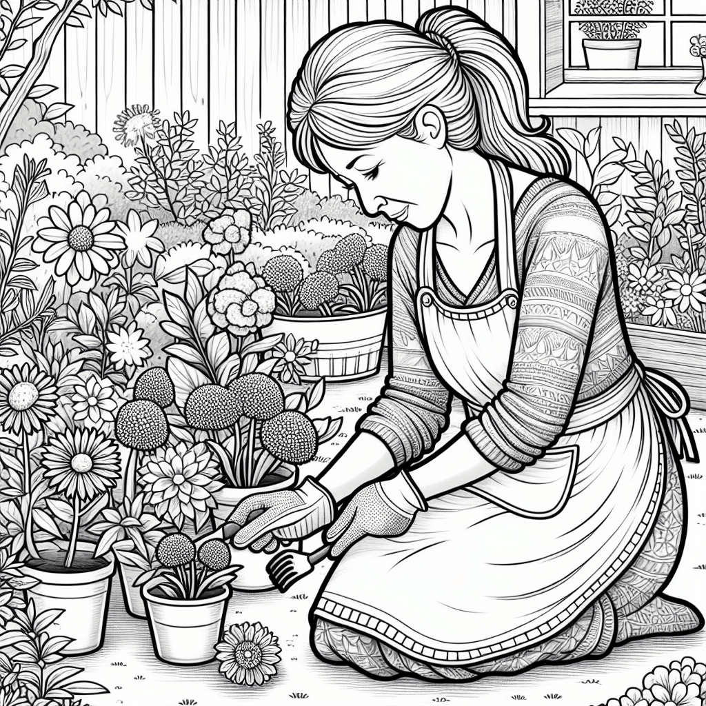 Additional grandma baking coloring page 2