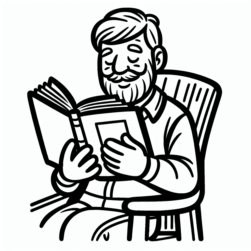 grandpa reading coloring pages