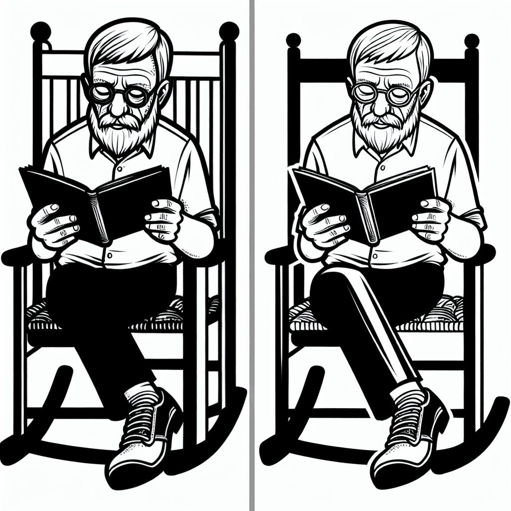 Additional grandpa reading coloring page 2