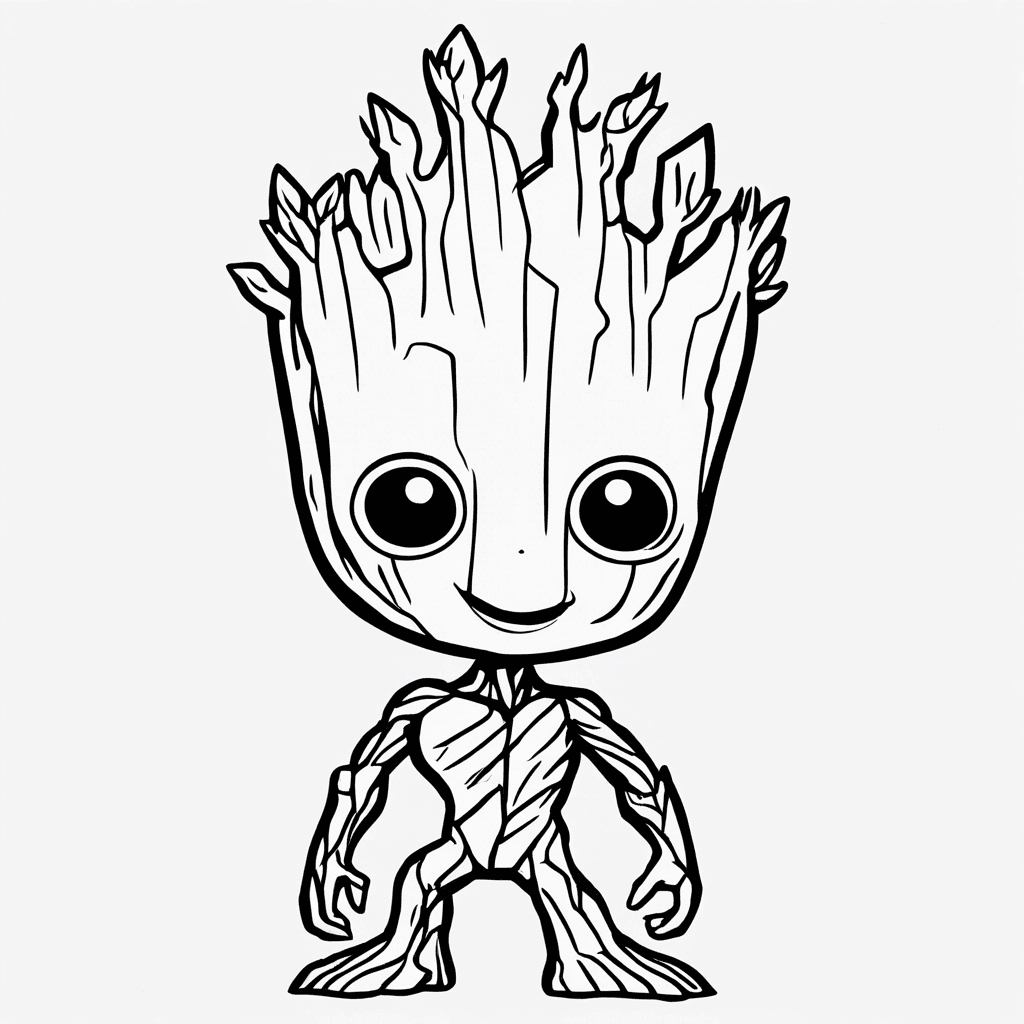 Additional groot baby coloring page 1