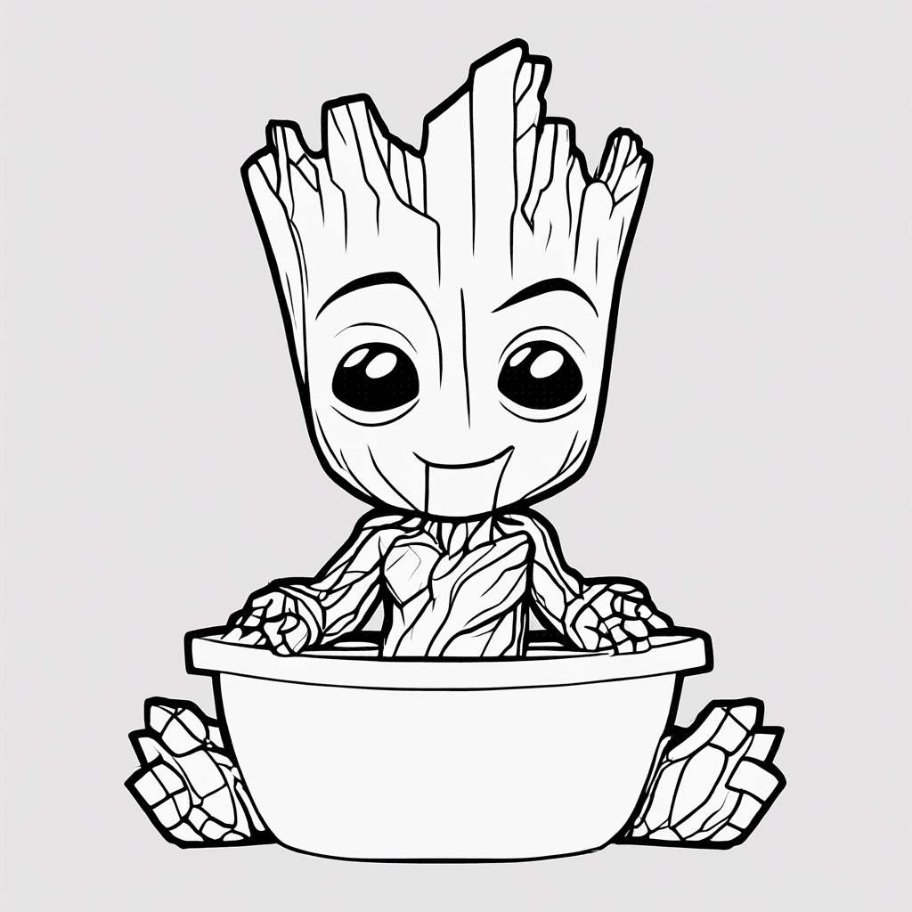 Additional groot baby coloring page 2