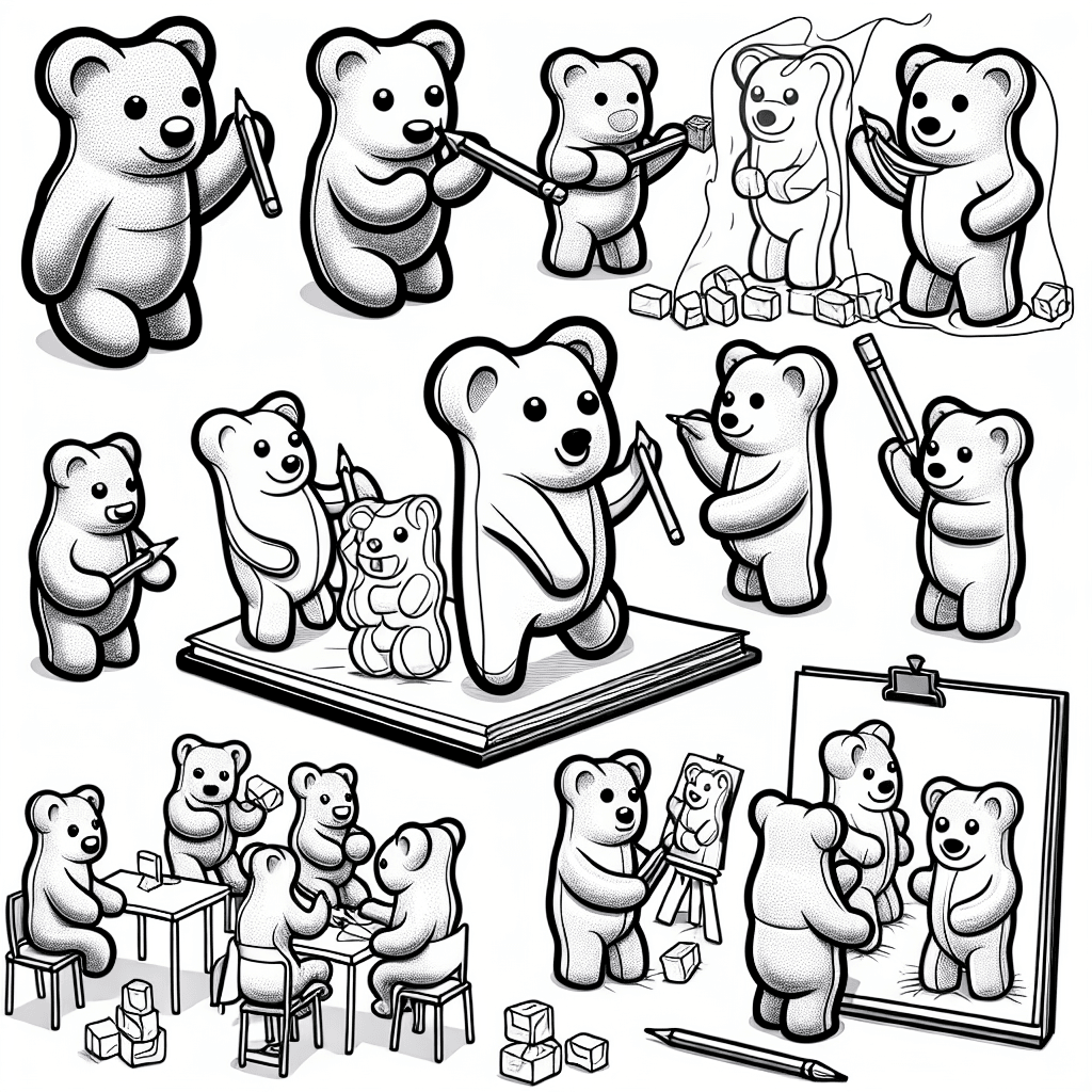 Additional gummy bears coloring page 2