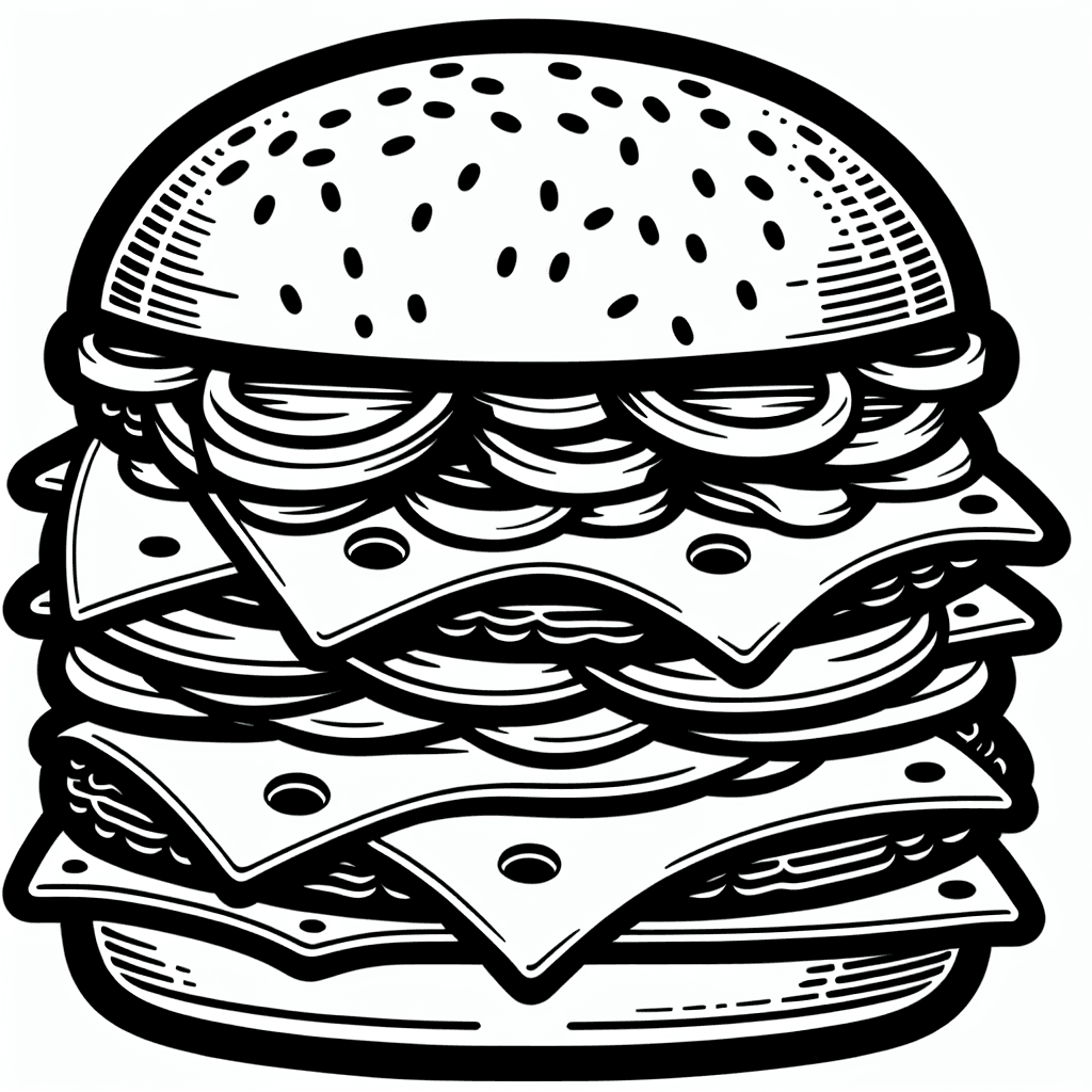 Additional hamburger cheese coloring page 1