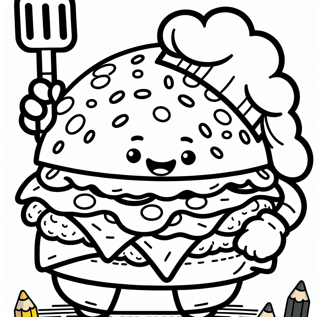 Additional hamburger cheese coloring page 2