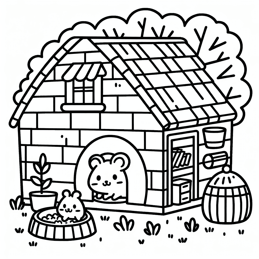 hamster home coloring pages