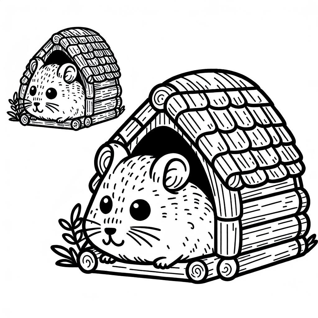 Additional hamster home coloring page 1