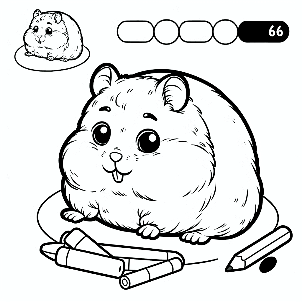 Additional hamster coloring page 2