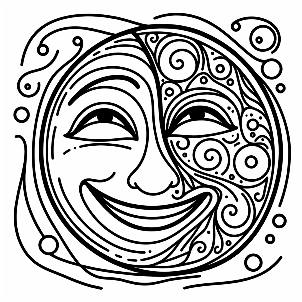 Additional happy smile coloring page 1