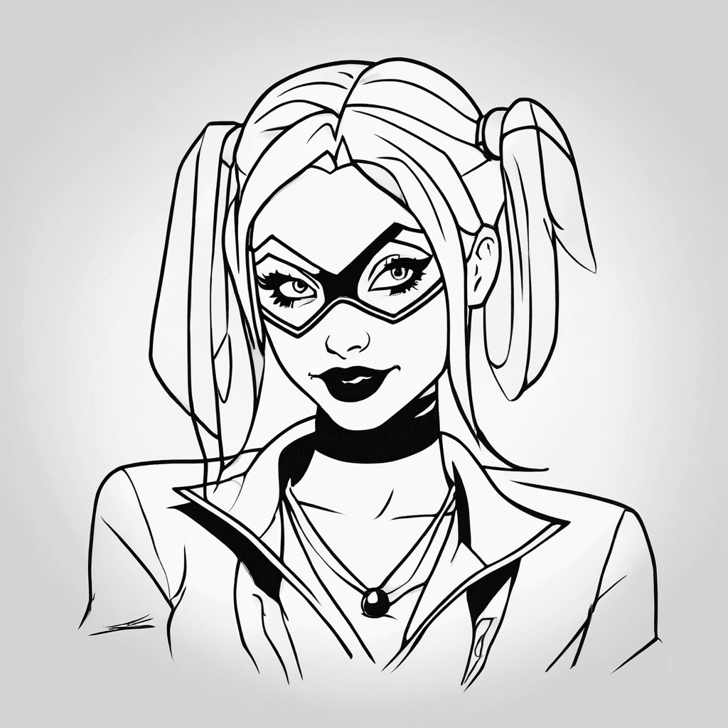 Additional harley quinn coloring page 1