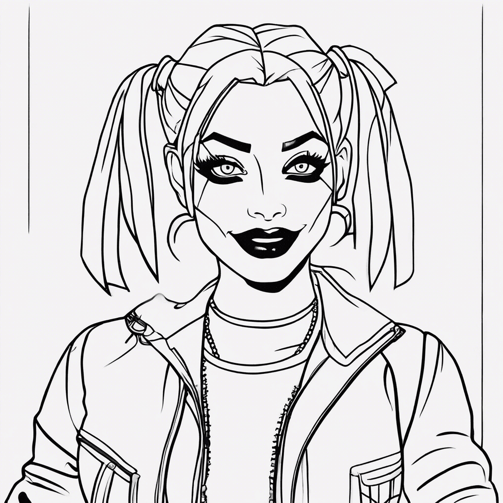 Additional harley quinn coloring page 2