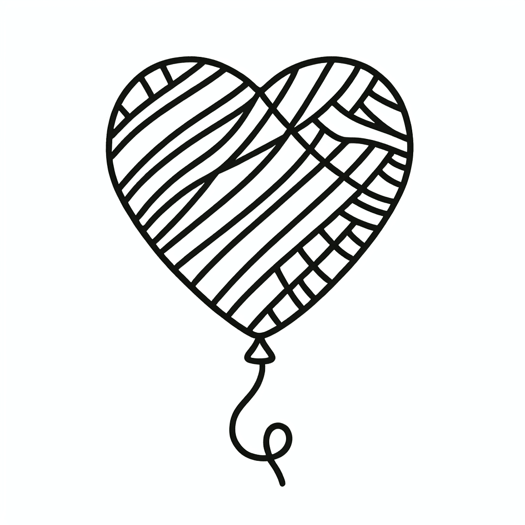 heart balloon coloring pages