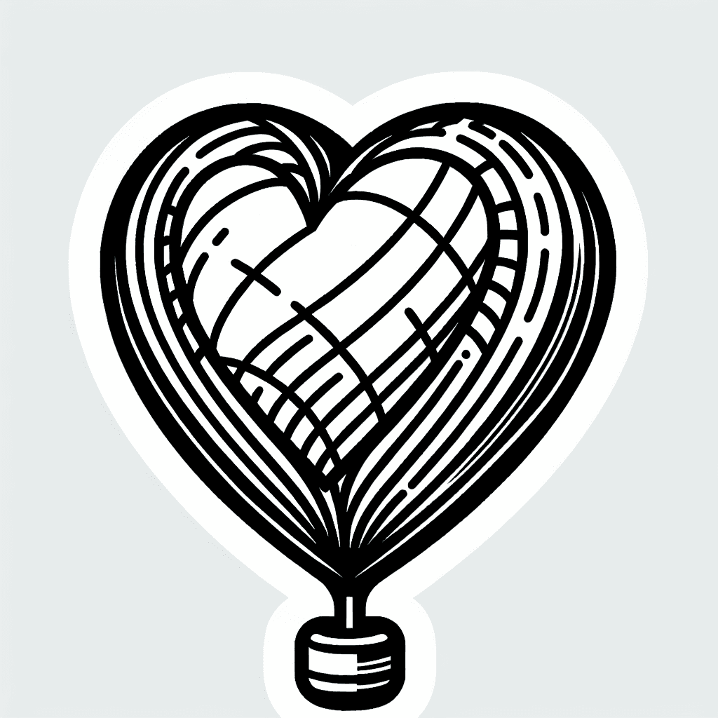 Additional heart balloon coloring page 1