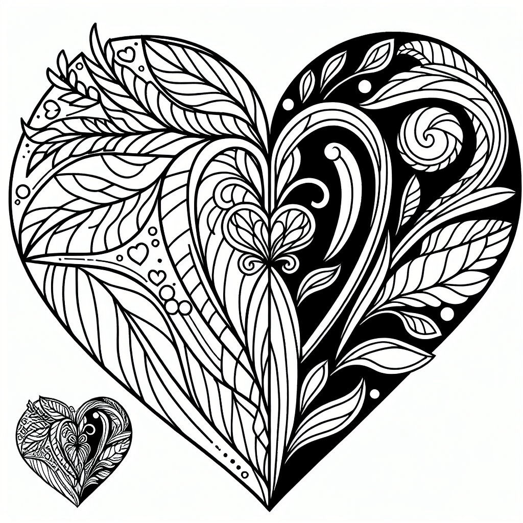 Additional heart design coloring page 1