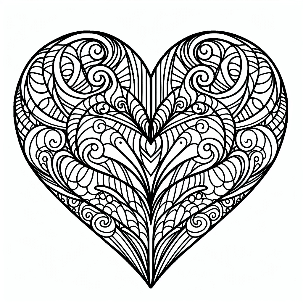 Additional heart design coloring page 2