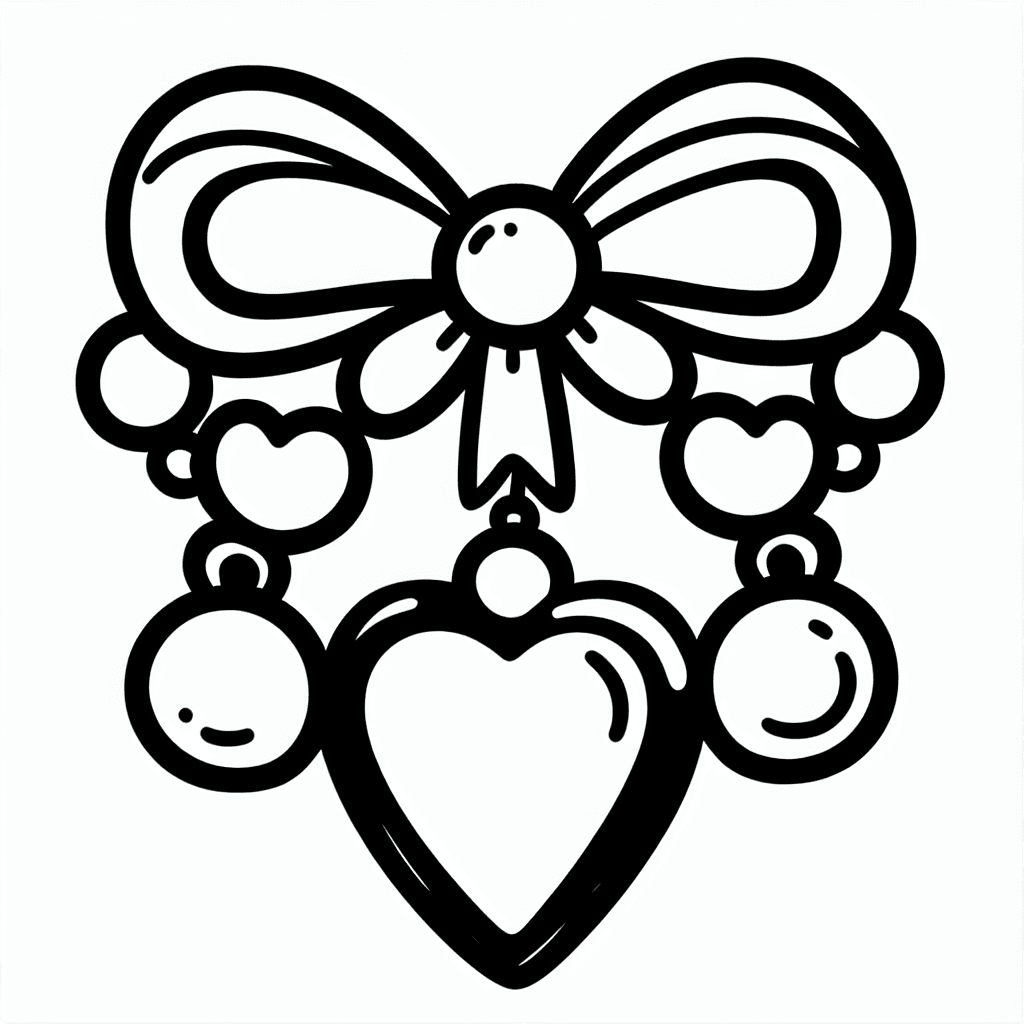 heart jewelry coloring pages