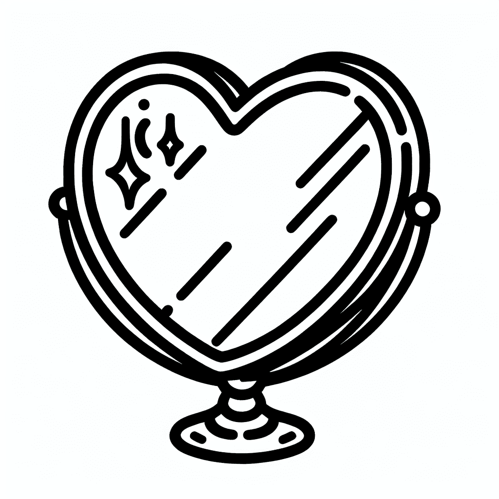 heart mirror coloring pages