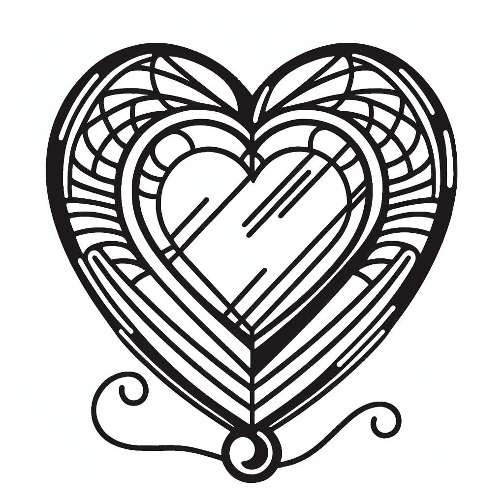 Additional heart mirror coloring page 2