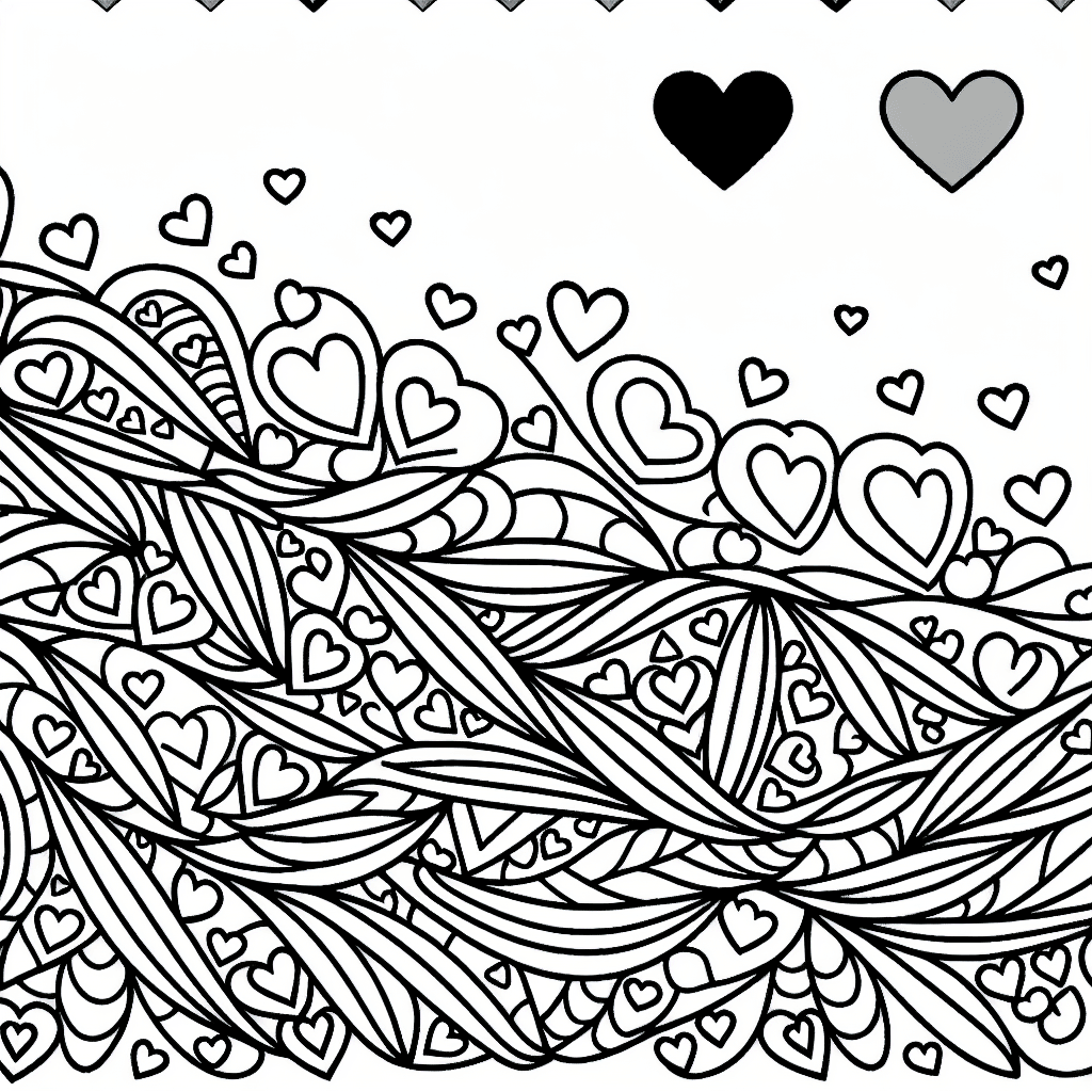 Additional heart pattern coloring page 1