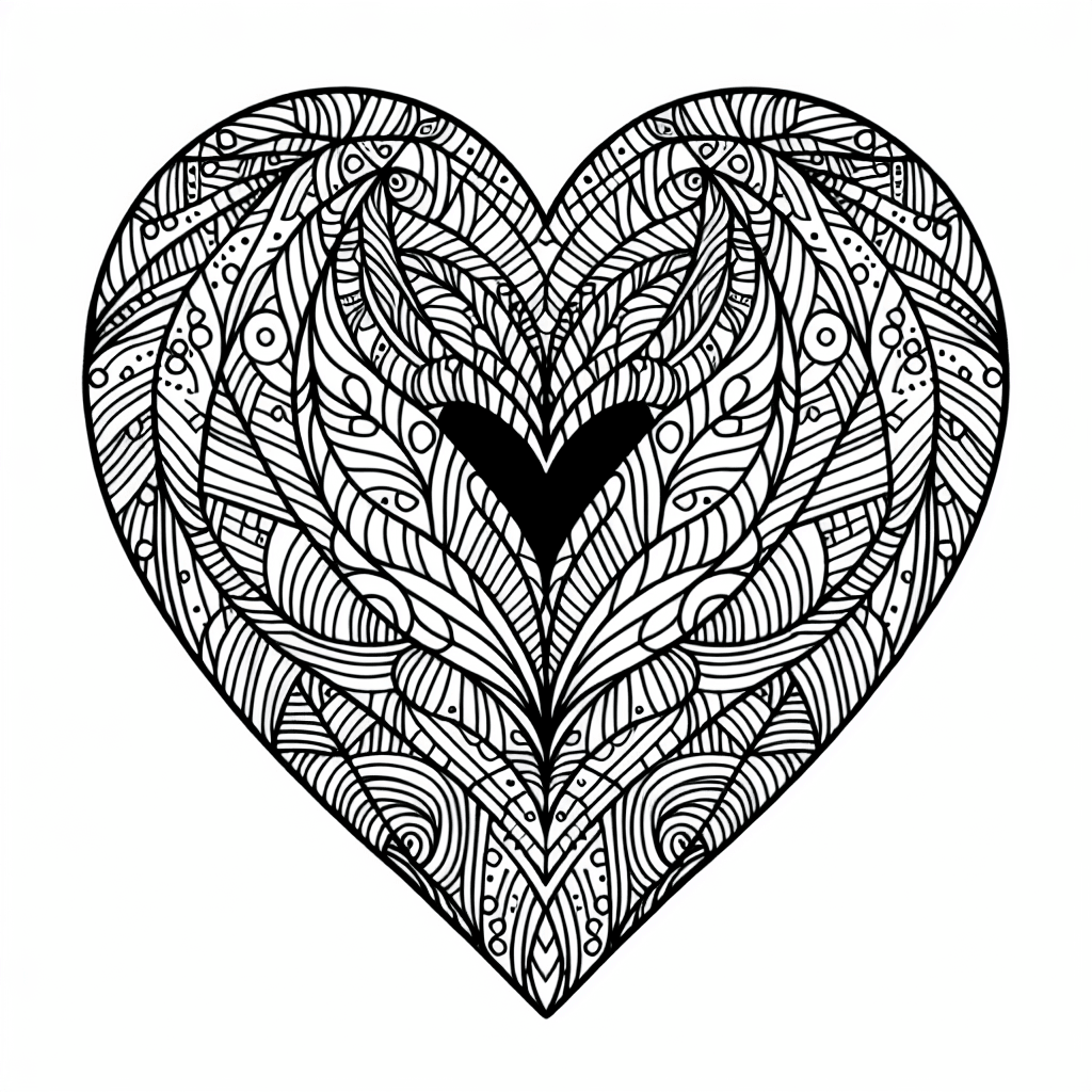 Additional heart pattern coloring page 2