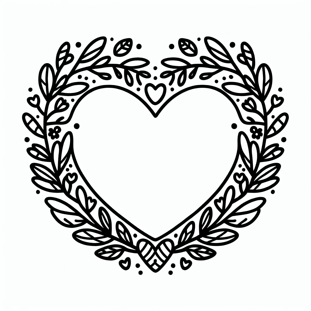 heart wreath coloring pages