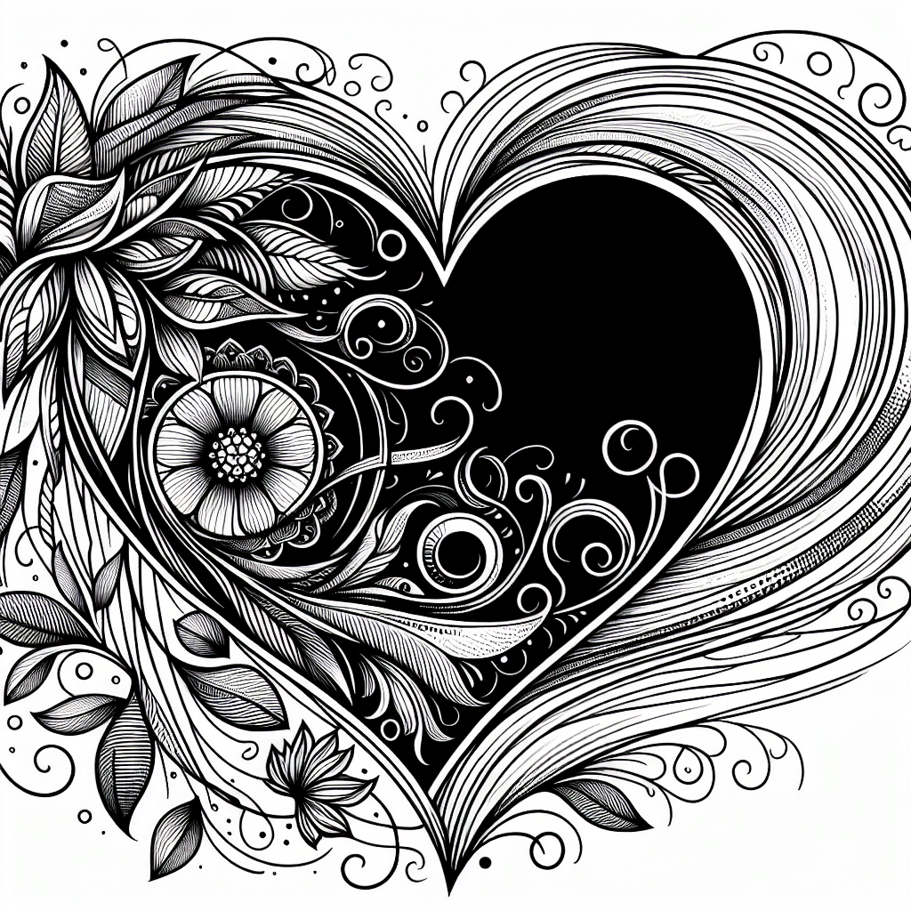 Additional heart wreath coloring page 2