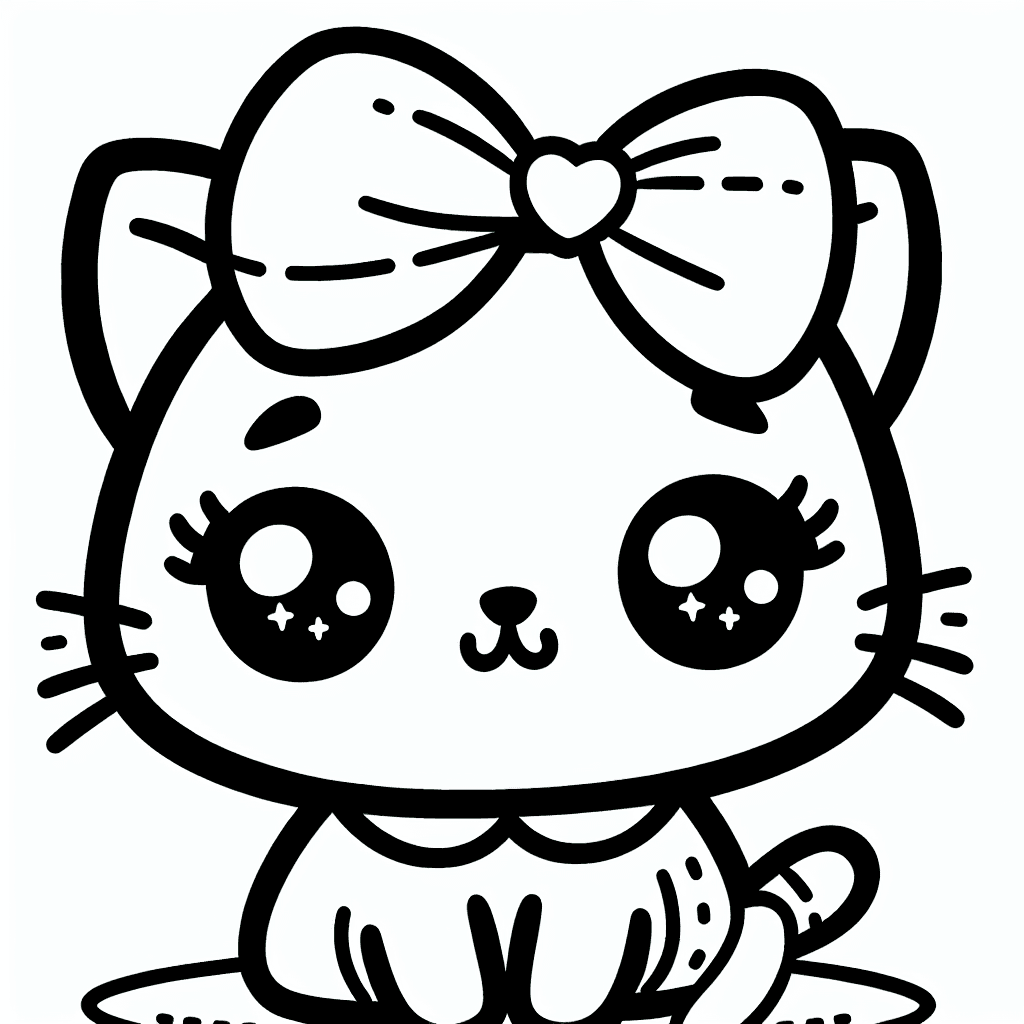 hello kitty bow coloring pages