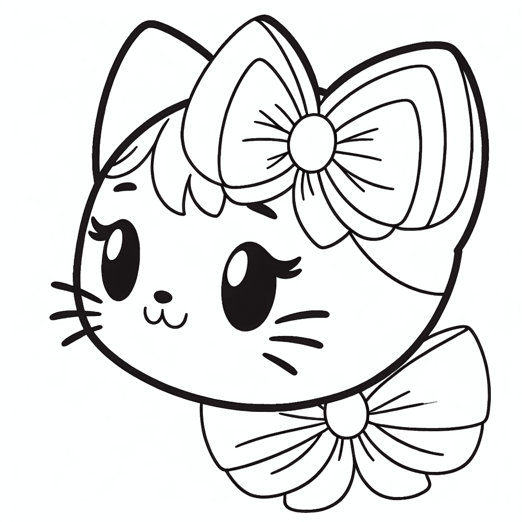 Additional hello kitty bow coloring page 1