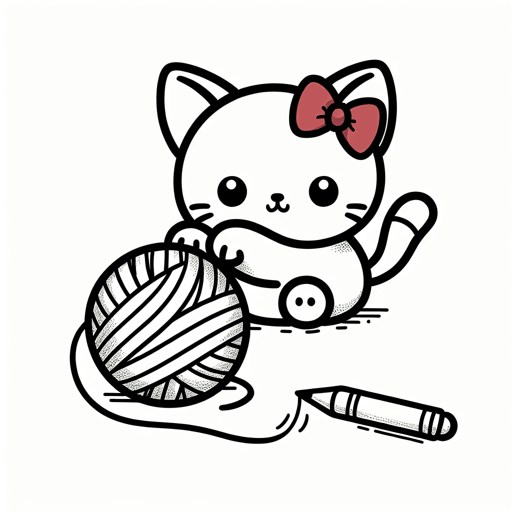 Additional hello kitty coloring page 2