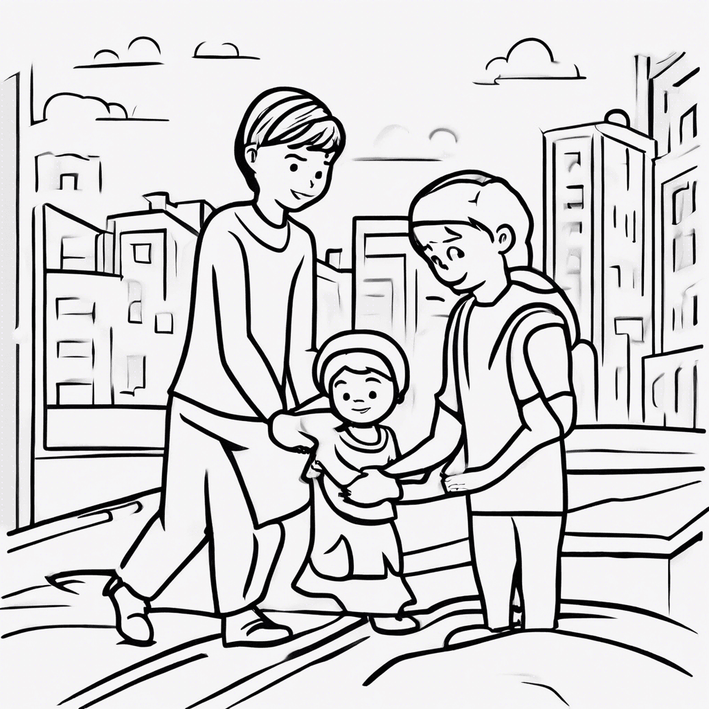 Additional helping others coloring page 1