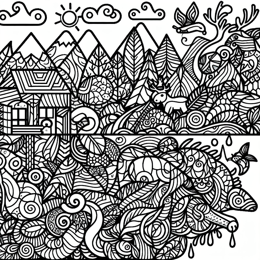 Additional hidden pictures coloring page 1