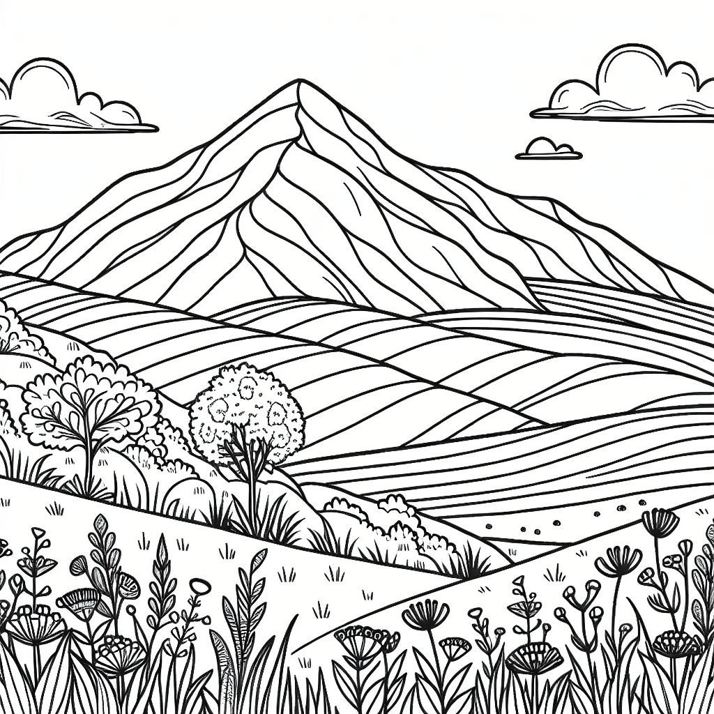 Additional hill rolling coloring page 1