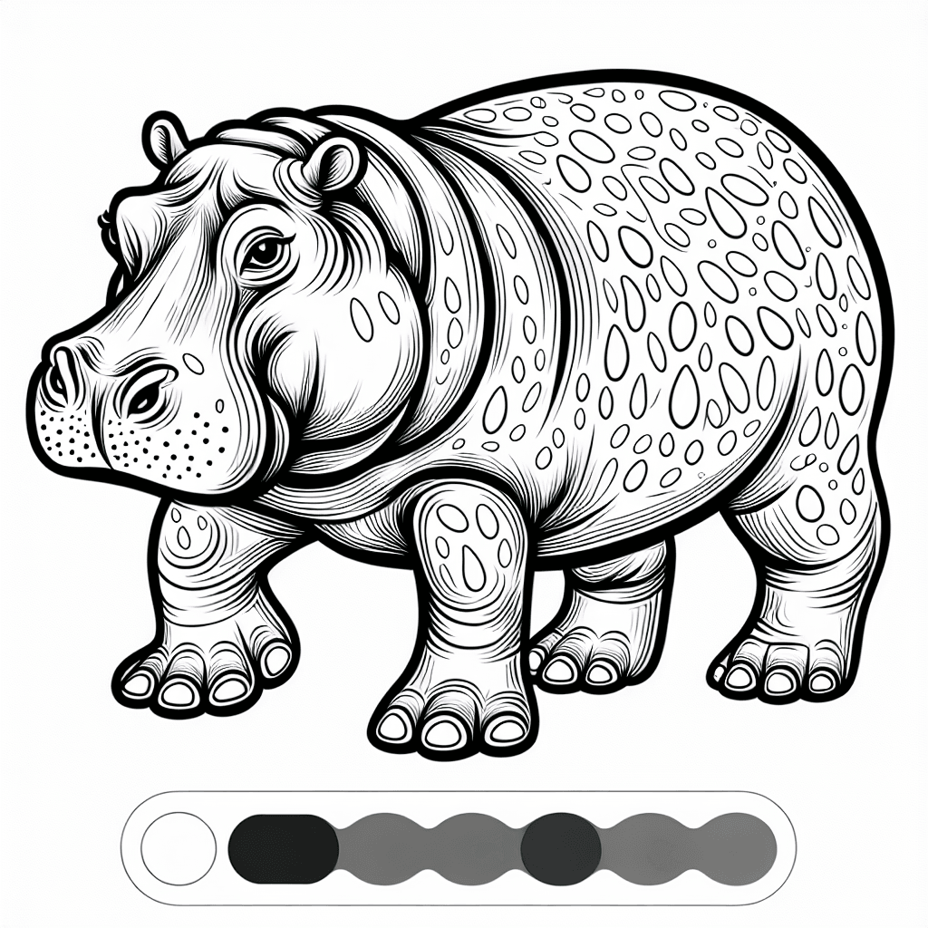 Additional hippo coloring page 1