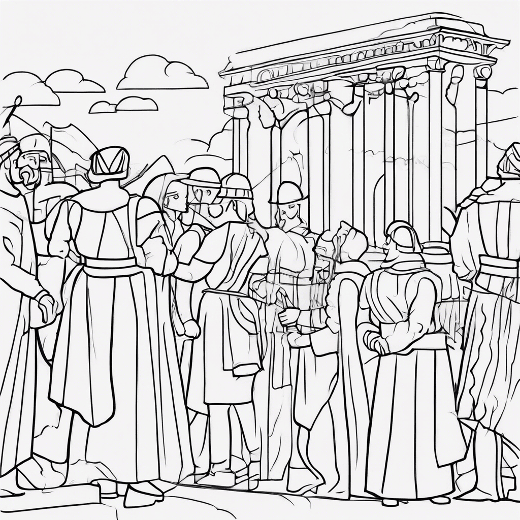 Additional history scene coloring page 2