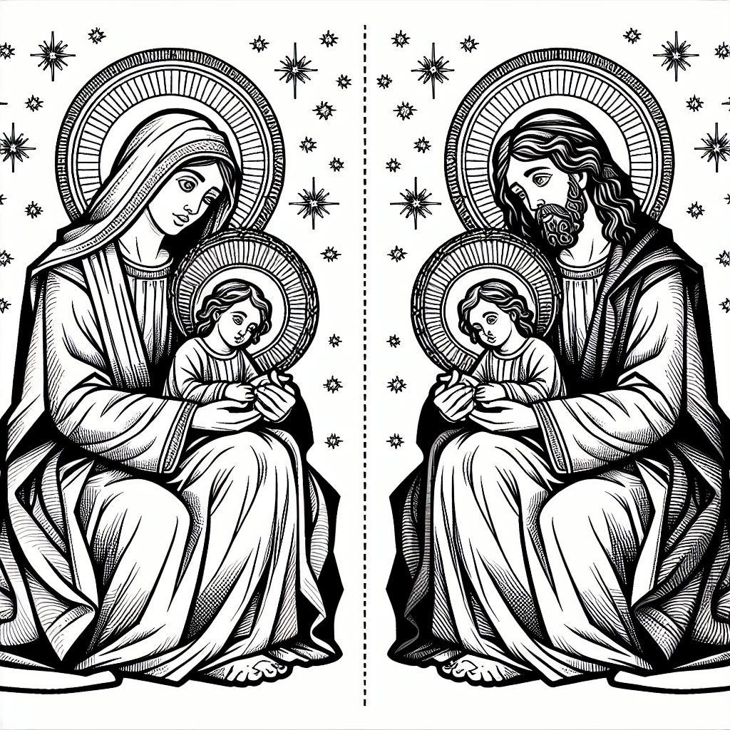 Additional holy family coloring page 1