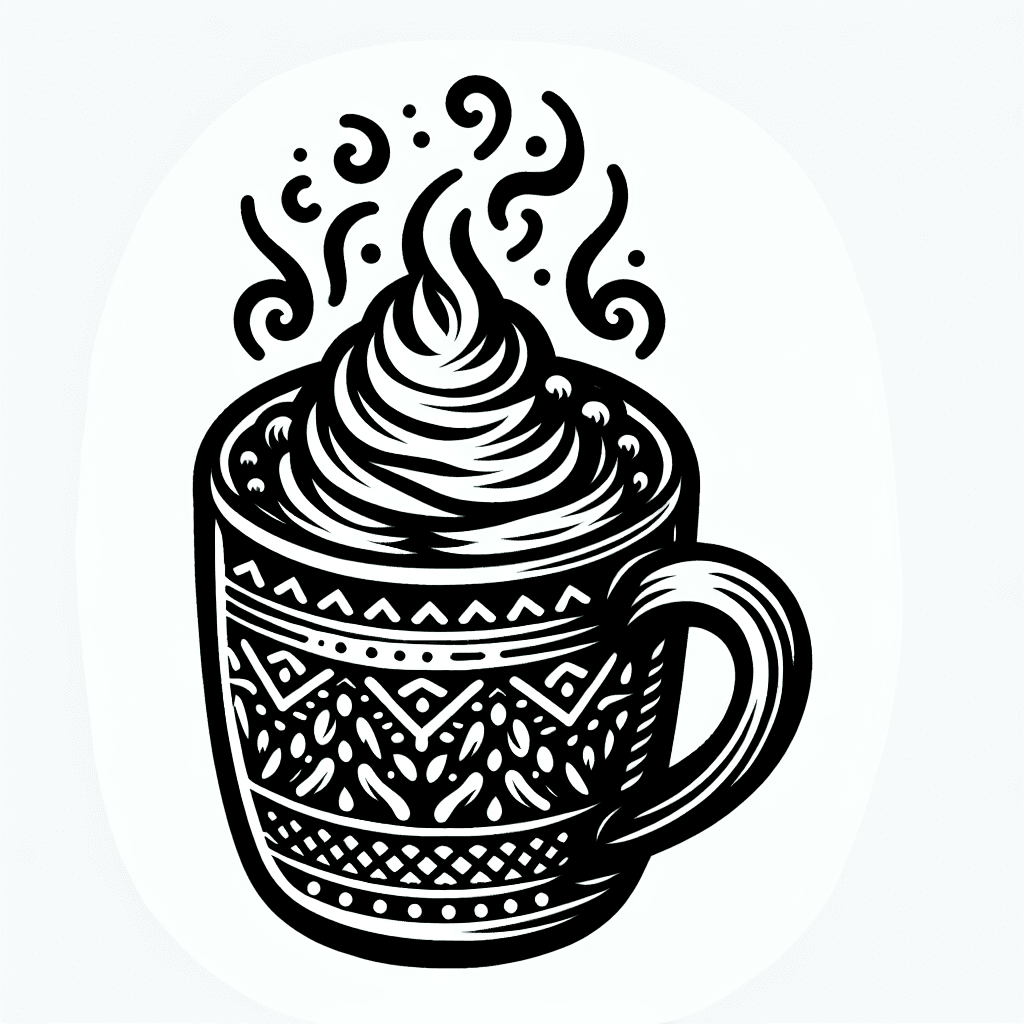 Additional hot chocolate coloring page 1