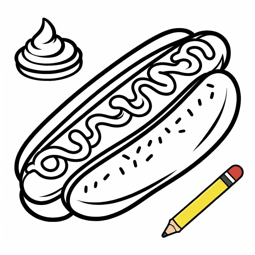 hot dog mustard coloring pages