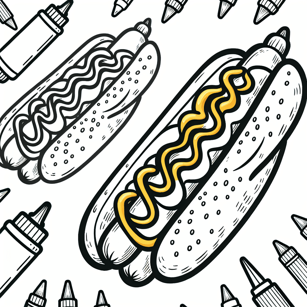 Additional hot dog mustard coloring page 1