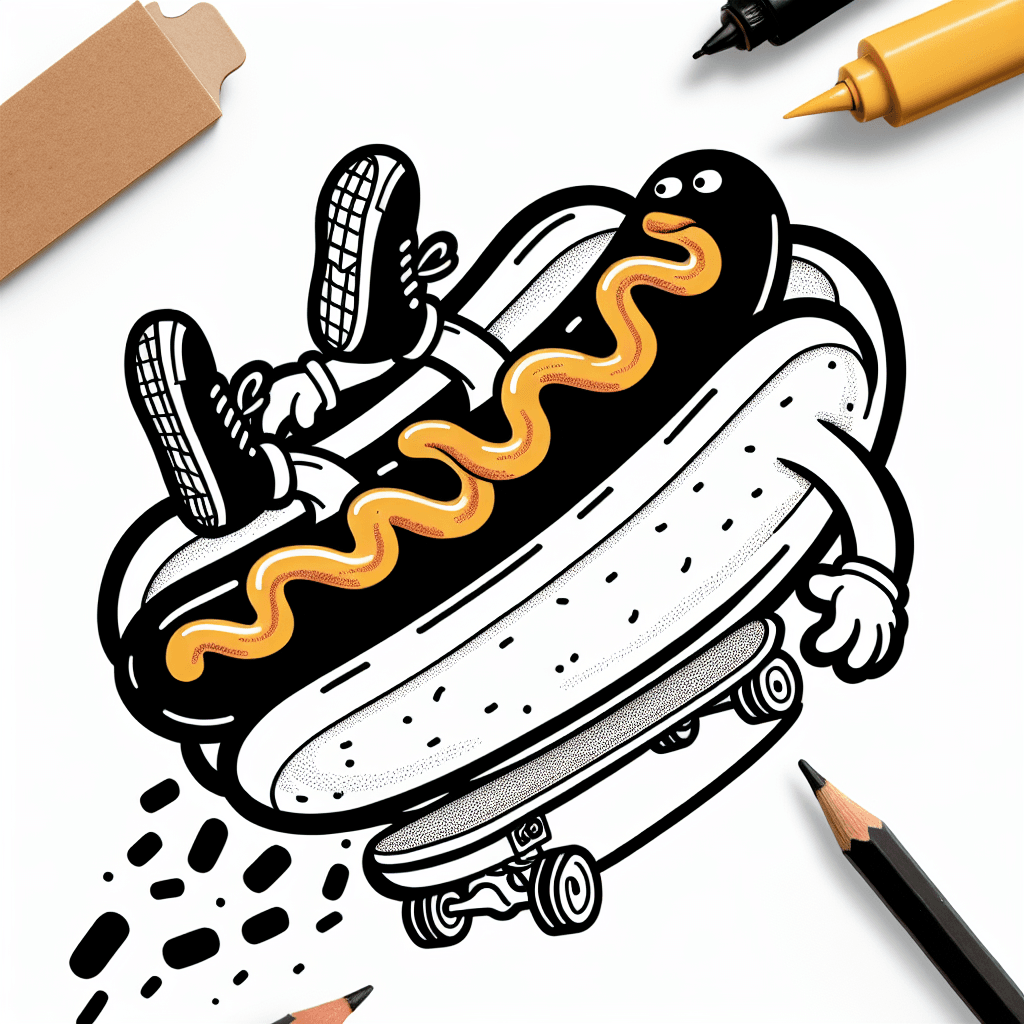 Additional hot dog mustard coloring page 2