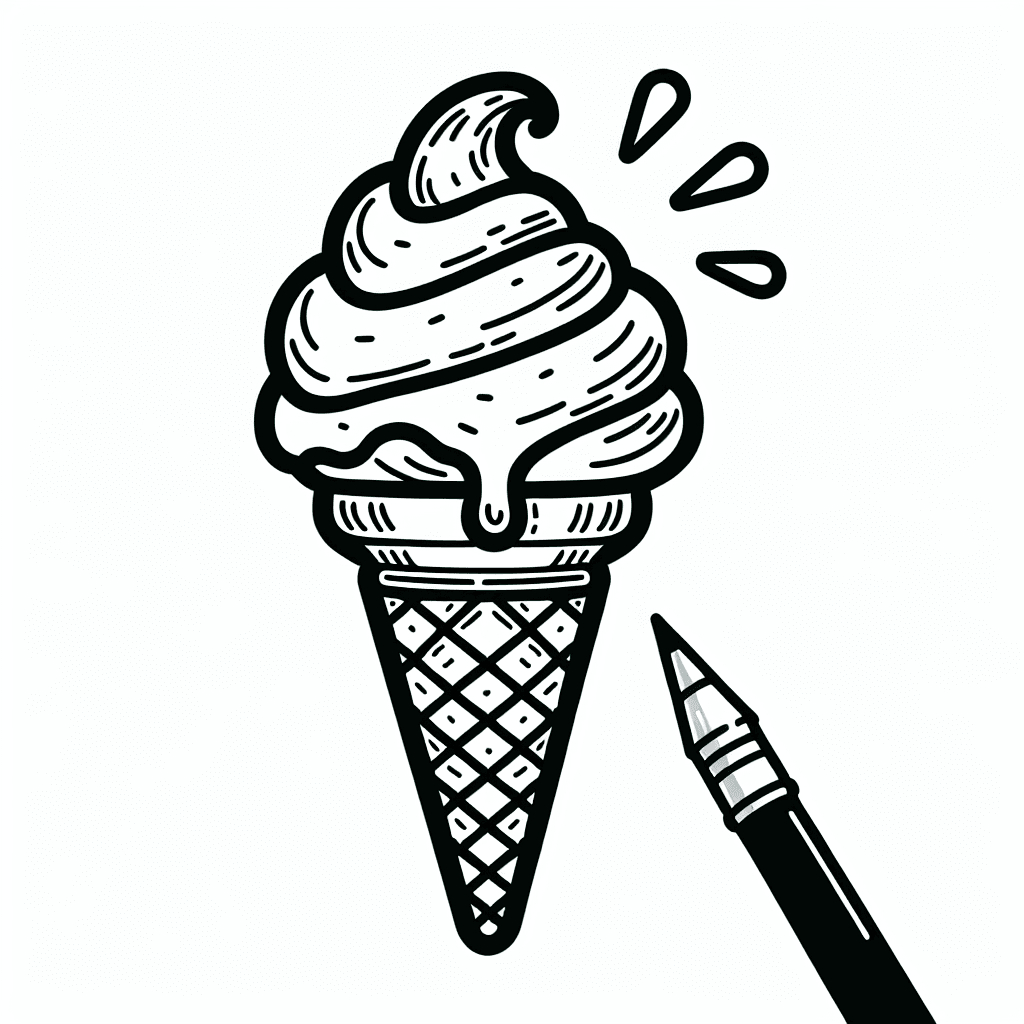 Additional ice cream cone coloring page 1