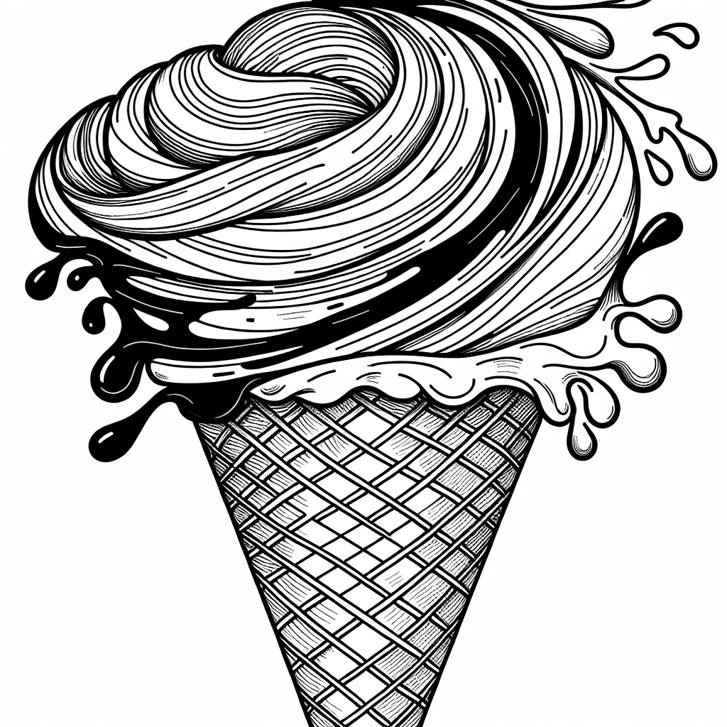 Additional ice cream cone coloring page 2